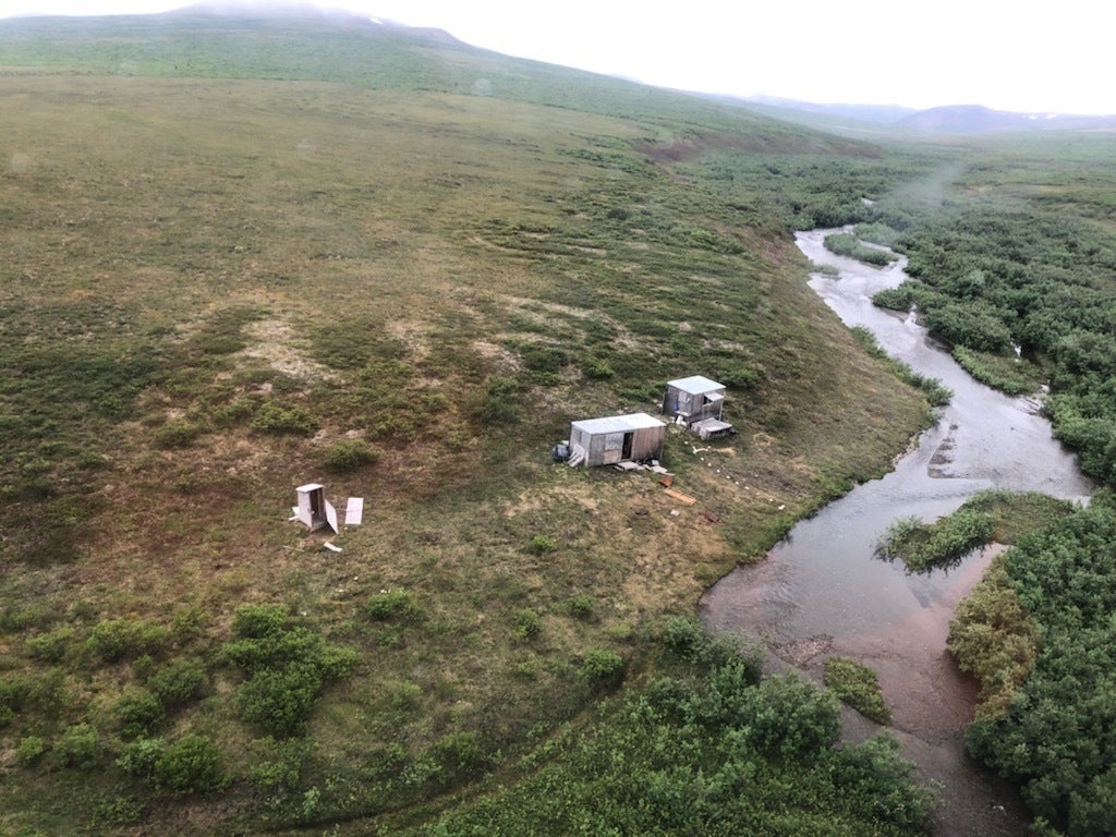 A remote mining camp near Nome, Alaska, where a Coast Guard Air Station Kodiak aircrew rescued the survivor of a bear attack, on July 16, 2021