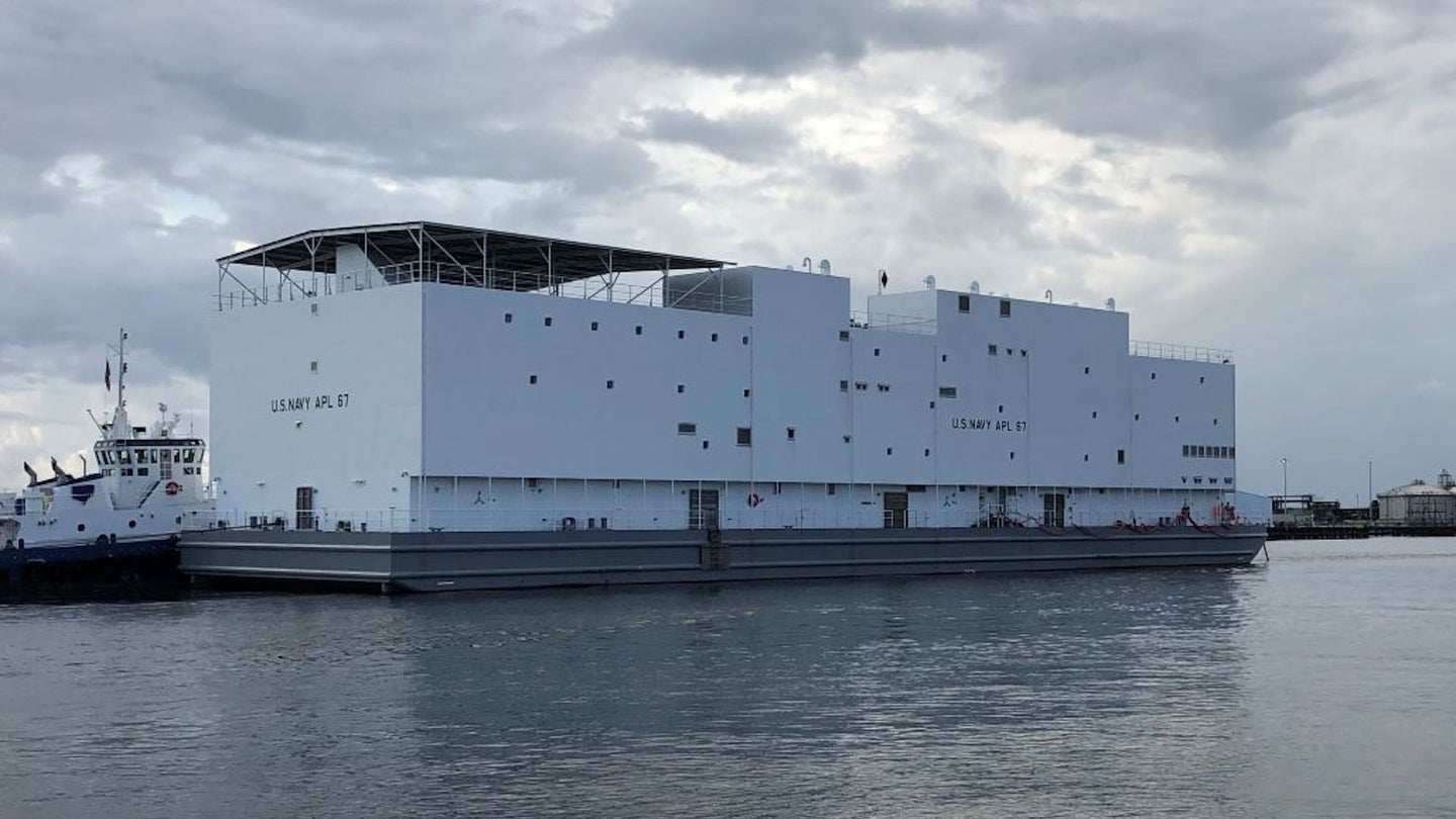 The Navy’s newest berthing barge, Auxiliary Personnel Lighter (APL) 67 sailed away from VT Halter Marine’s shipyard this week en route to Naval Base San Diego. APL 67 will eventually be delivered to Yokosuka, Japan.