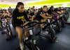 U.S. Army Reserve Soldiers from the 200th Military Police Command participate in a Spin class during a Performance Triad program organized by the command and hosted on Fort Meade, Maryland, May 9, 2017. The three-week fitness program took place from May 5-25 to help Soldiers who had either failed the Army Physical Fitness Test or had been on the Army Body Fat Composition program. The camp focused on the triad of overall health: physical fitness, nutrition and sleep, by providing education and personalized coaching to Soldiers in all three of those phases of life and more. (U.S. Army Reserve photo by Master Sgt. Michel Sauret)