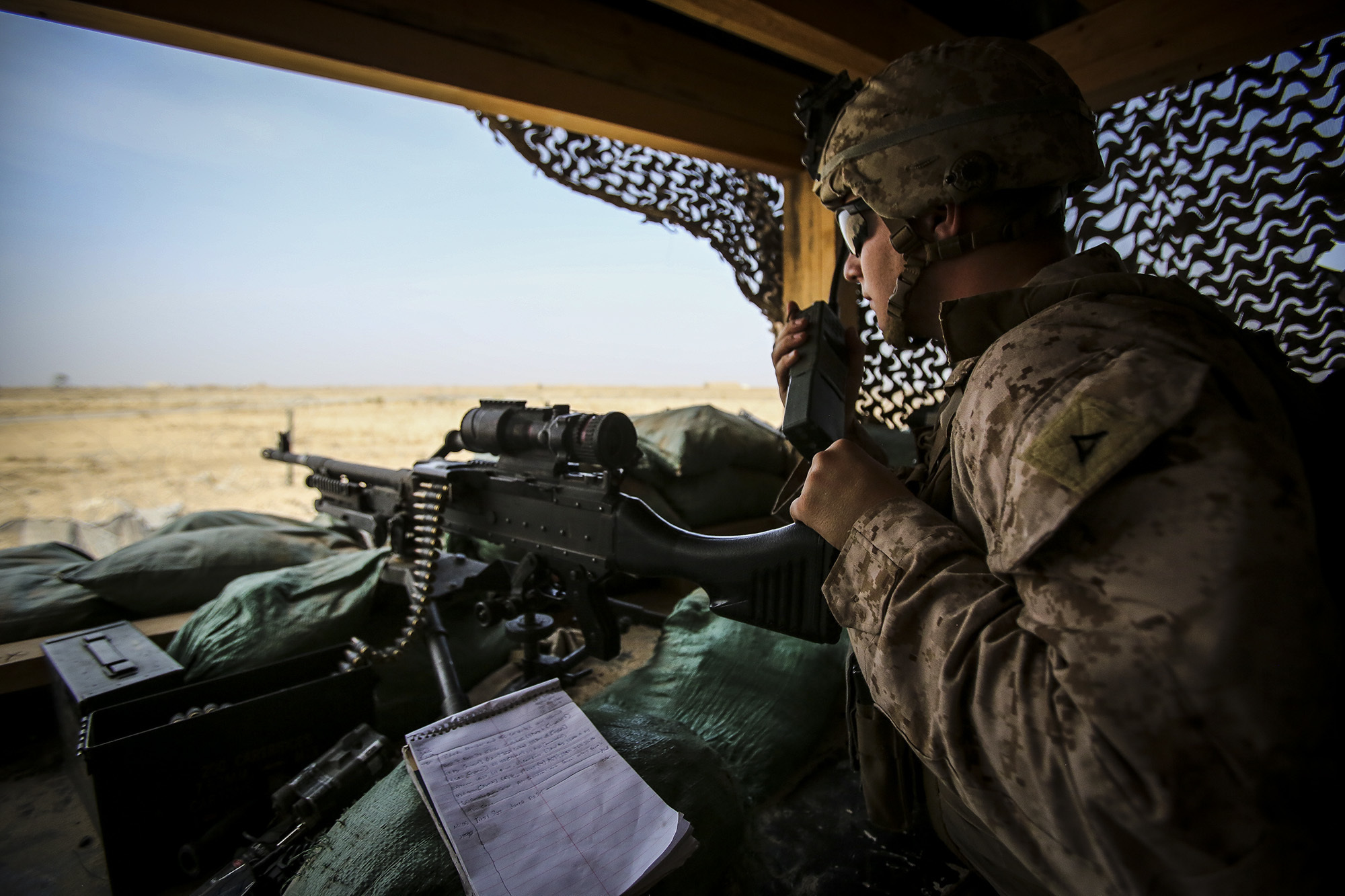U.S. Marines maintaining security of coalition resources in Iraq
