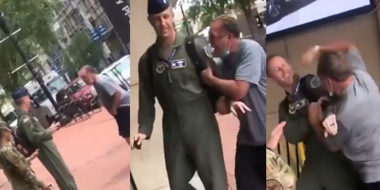 Air Force officer shows courageous restraint by not punching irate attacker on DC street
