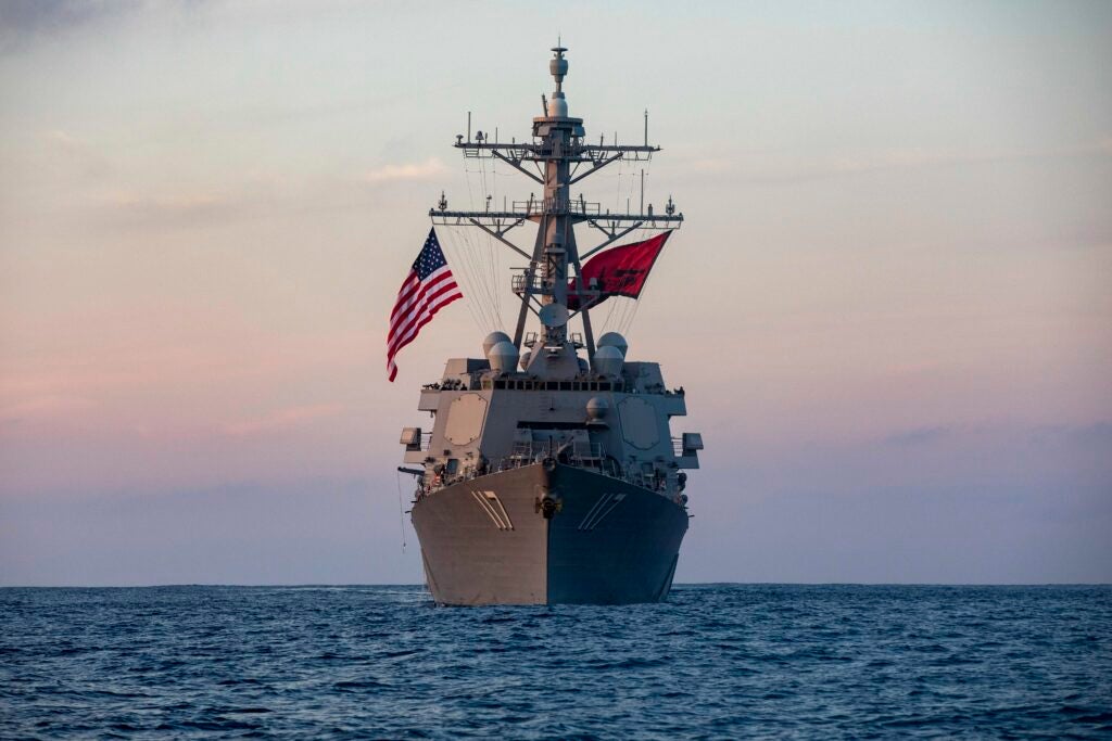 One of the Navy’s youngest destroyers is rocking a brand new battle flag at sea