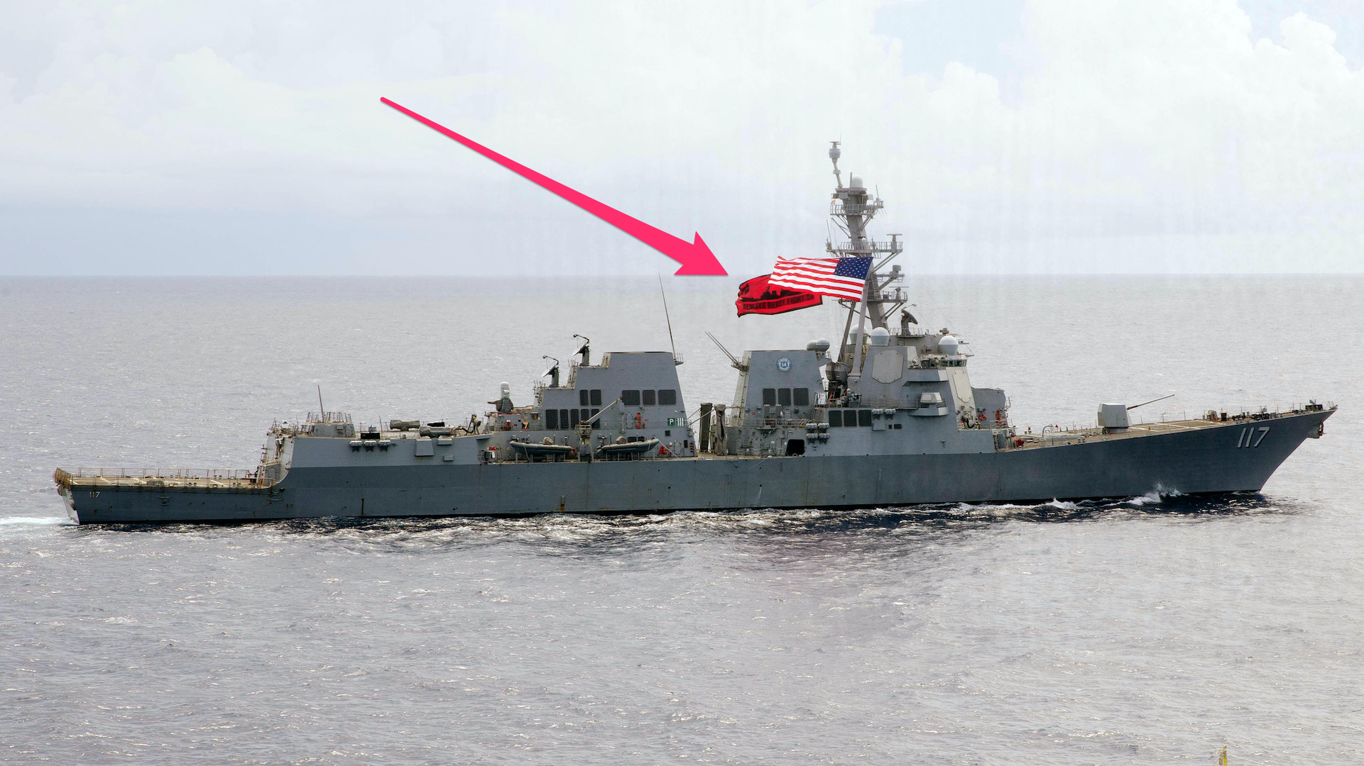 Navy destroyer USS Paul Ignatius spotted rocking new battle flag