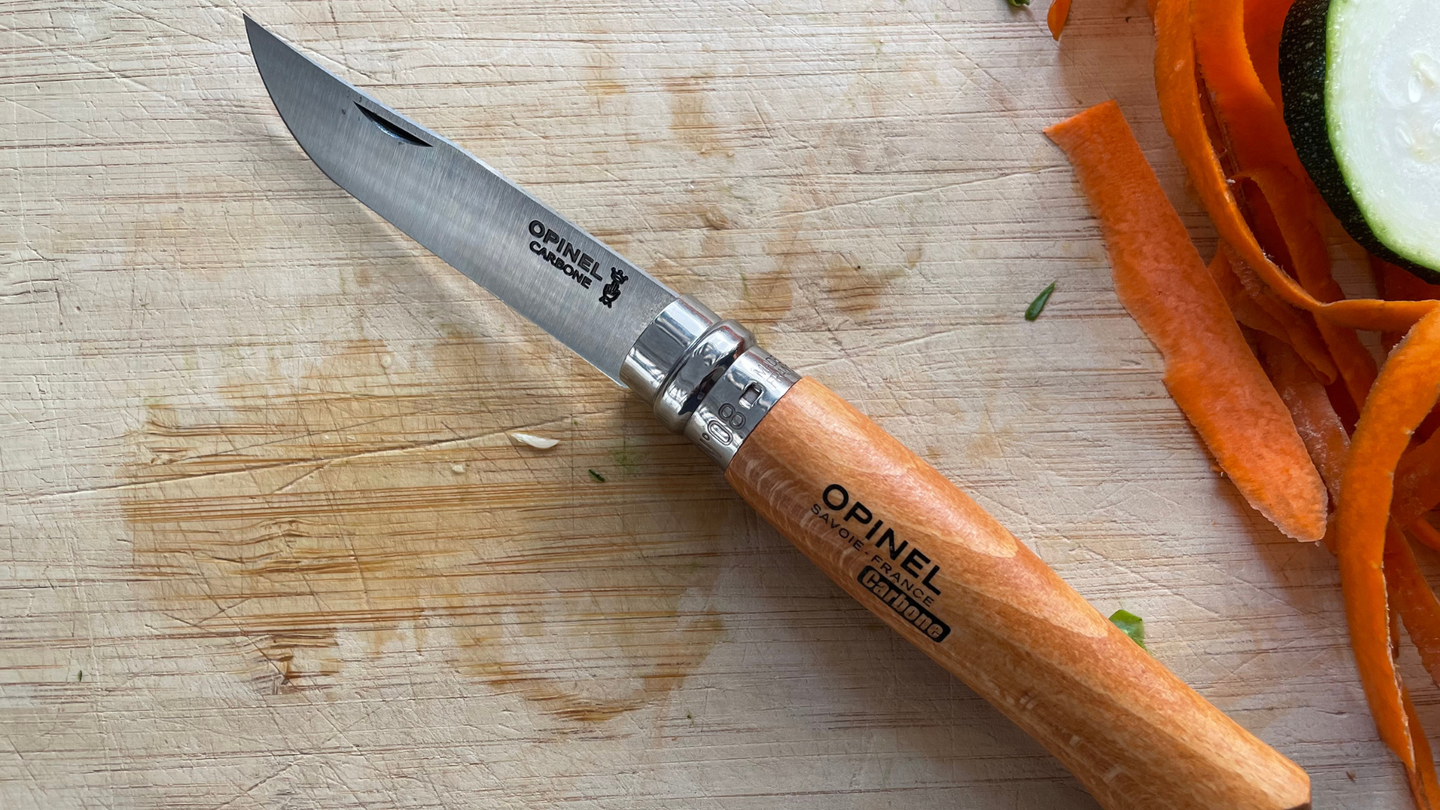Opinel pocket knife No. 8 Slim Line, stainless steel, beech