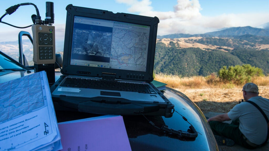Idaho Air National Guard Airmen from the 124th Air Support Operations Squadron provided real time aerial infrared imagery to interagency fire fighters in Monterey County, California on the Soberanes August 2016. The platform and mission they were supporting is known as the Distributed Real-time Infrared platform and Washington and Idaho Air National Guardsmen support the mission. (U.S. Air National Guard photo by Tech. Sgt. Joshua C. Allmaras)