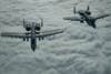 U.S. Air Force A-10 Thunderbolt IIs fly above the U.S. Central Command area of responsibility, Jan. 17, 2020. The Thunderbolt II is a highly accurate, global reach airframe that provides U.S. and coalition forces a maneuverable close air support and precision strike platform. (U.S. Air Force photo by Staff. Sgt. Daniel Snider)