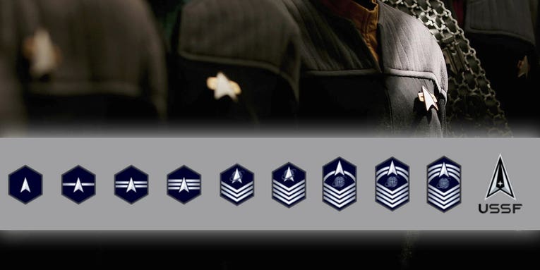 The Space Force enlisted rank insignia are here, and they look a lot like ‘Star Trek’