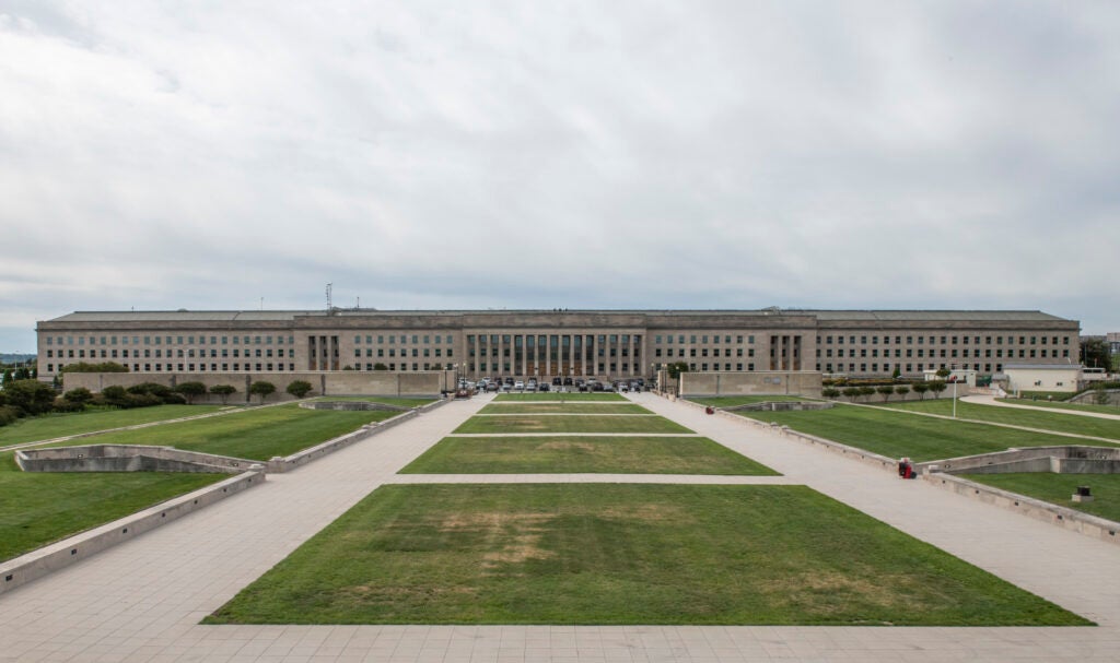 An aerial view of the Pentagon, Washington, D.C., May 11, 2021. (DOD photo by U.S. Air Force Staff Sgt. Brittany A. Chase)