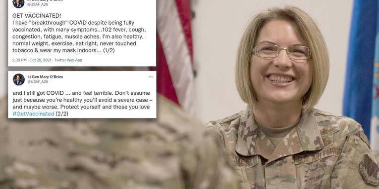 Air Force general urges airmen to get vaccinated after getting ‘breakthrough’ COVID case
