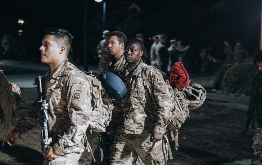 Paratroopers assigned to the 1st Brigade Combat Team, 82nd Airborne Division return home from recent deployment to Afghanistan on Fort Bragg, N.C. September 6, 2021. The 82nd Abn. Div. aided in security and evacuation operations during the United States withdrawal from Afghanistan in August.