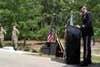 Col. Bradley D. Moses, Commander of 3rd Special Forces Group (Airborne), gives his remarks to the attendees of the 3rd SFG (A) memorial stone laying ceremony, May 22, 2018 at Fort Bragg N.C. Seven new stones were added to the 3rd SFG (A) memorial walk in remembrance of the recently fallen 3rd SFG (A) Soldiers. (U.S. Army photo by Sgt. Steven Lewis)