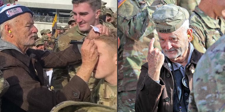 Bill Murray signed a West Point cadet’s forehead and the video is glorious