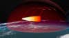 In this video grab provided by RU-RTR Russian television via AP television on Thursday, March 1, 2018, a computer simulation shows the Avangard hypersonic vehicle maneuvering to bypass missile defenses en route to target. President Vladimir Putin declared Thursday that Russia has developed a range of new nuclear weapons, claiming they can't be intercepted by enemy. (RU-RTR Russian Television via AP)