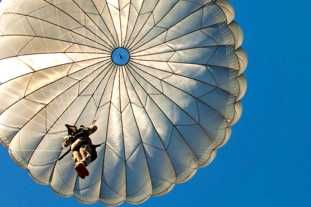 Video captures ‘oh sh-t’ moment of Army paratrooper’s reserve parachute opening at last possible second