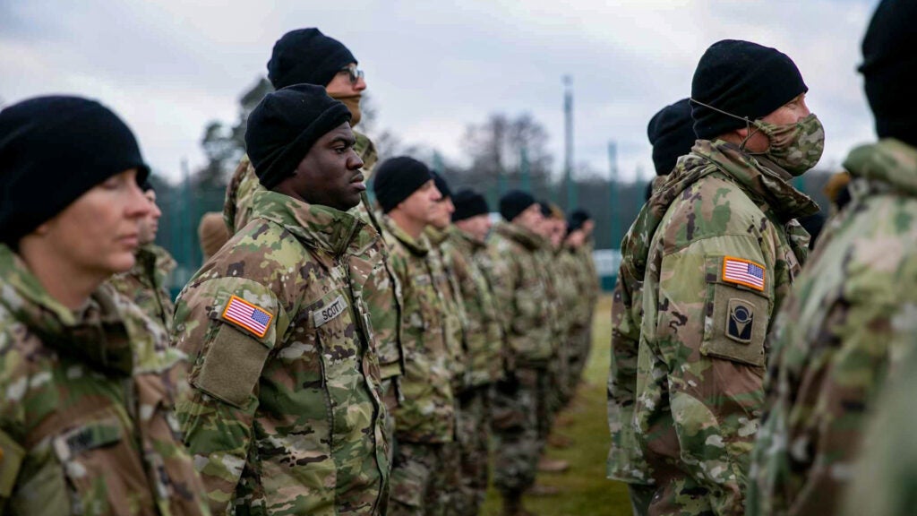 The Florida National Guard’s 53rd Infantry Brigade Combat Team, known as Task Force Gator, assumes command of the Joint Multinational Training Group – Ukraine mission on Nov. 30. (Joint Multinational Training Group – Ukraine/Facebook.)