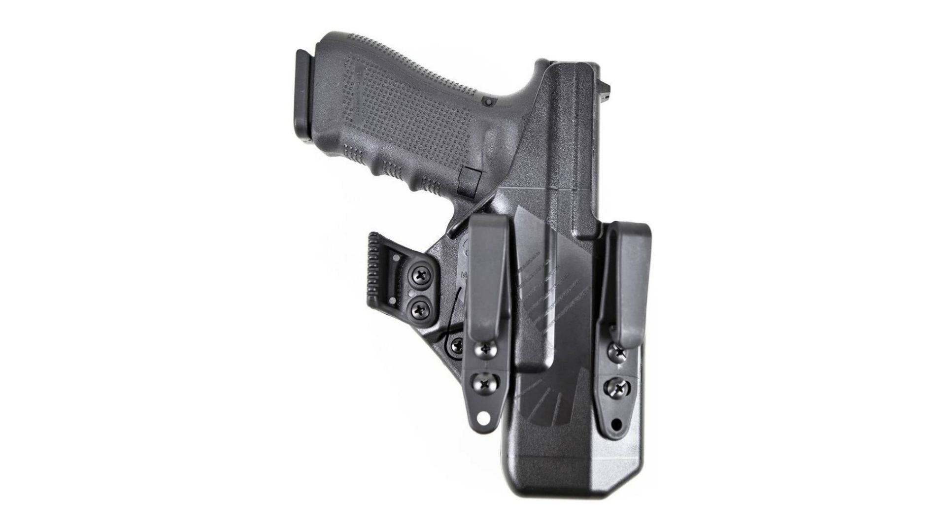 Fits Glock 43 Kydex IWB holster with adjustable Ride Height and Cant 