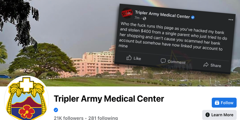 Army hospital’s Facebook page hijacked by angry person demanding money