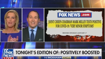 Fox News’ Laura Ingraham appears delighted that Gen. Mark Milley has COVID-19