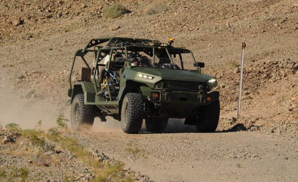 The Infantry Squad Vehicle under testing at U.S. Army Yuma Proving Ground in Arizona in 2021.