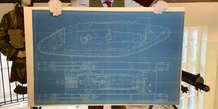 The 100-year-old blueprint for the world’s first tank is up for sale