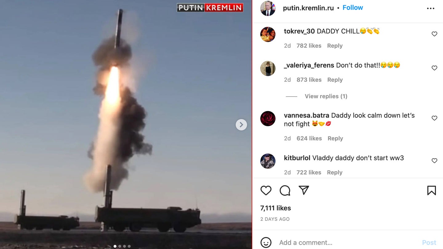 A screenshot of an unverified Instagram account for Russian President Vladimir Putin. (Instagram)