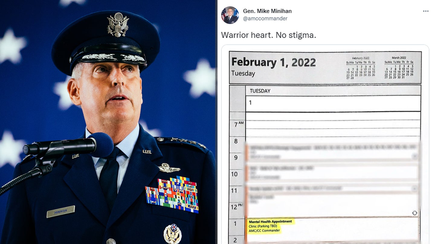 Air Force Gen. Mike Minihan mental health 'no stigma' Twitter