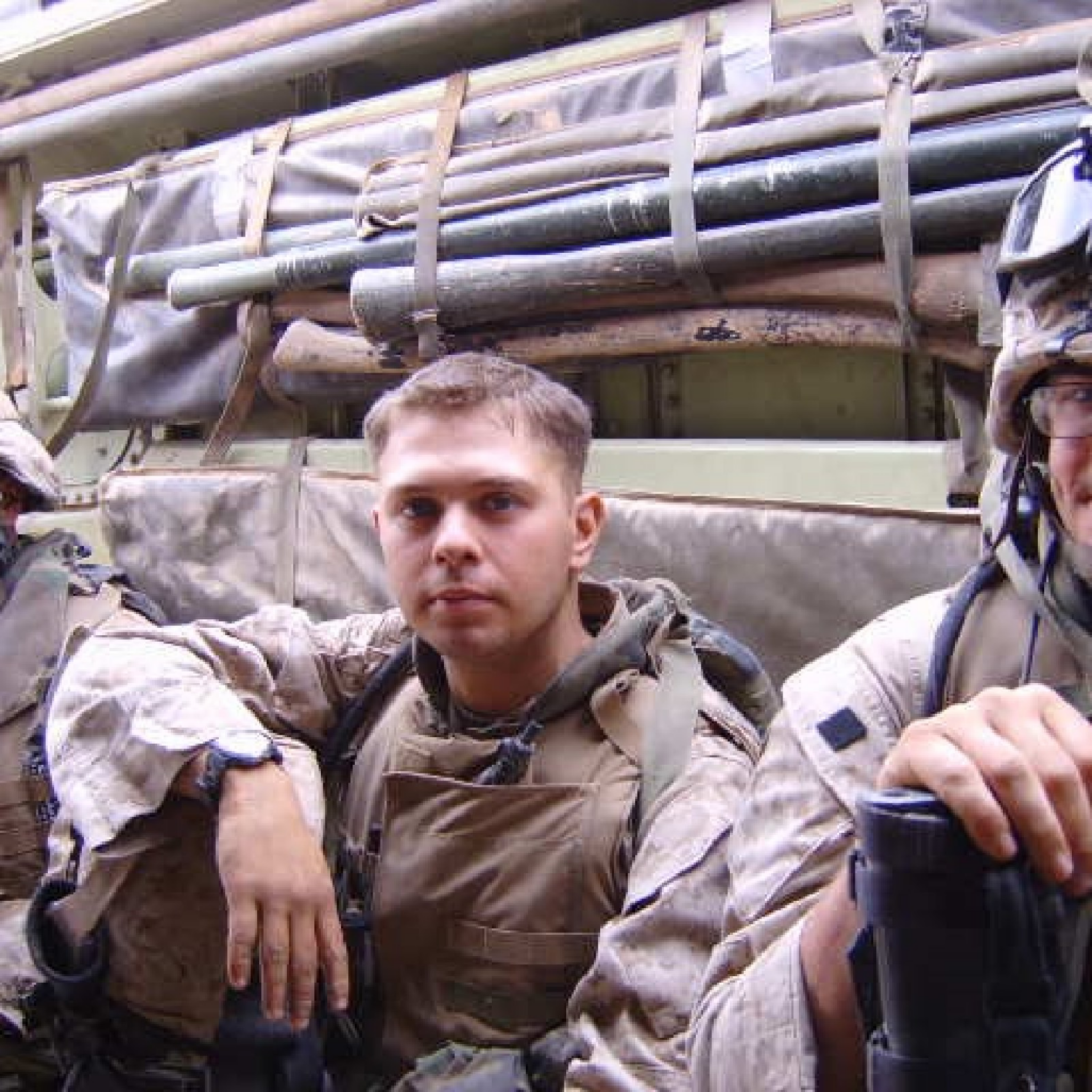 Ruben Gallego as a U.S. Marine with Lima Company, 3rd Battalion, 25th Marine Regiment, in Iraq. 
(U.S. Marine Corps photo via "They Called Us Lucky")