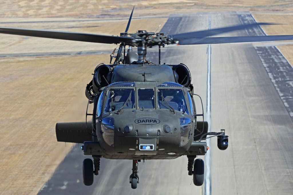 A Black Hawk helicopter flew for the first time without pilots