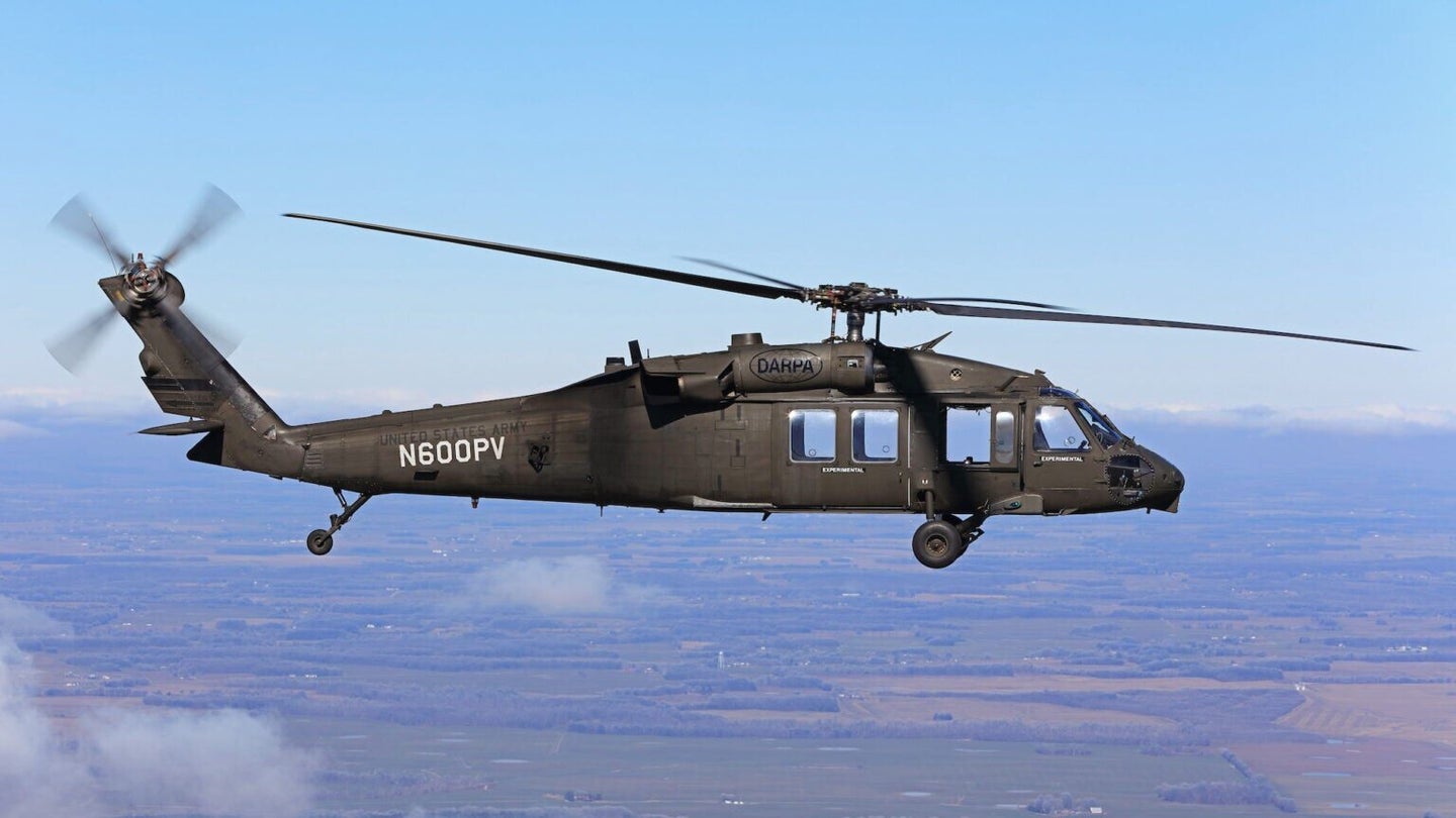 (The UH-60 Black Hawk helicopter. DARPA/Sikorsky)