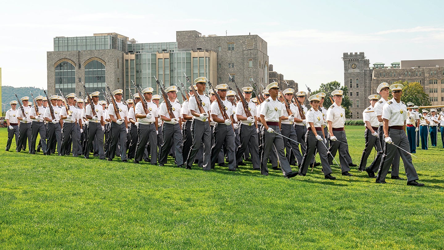 Cadets welcome the Class of 2025 to the ranks during the Acceptance Day Parade at West Point Saturday. (U.S. Army/Class of 2022 Cadet Ellington Ward) 
