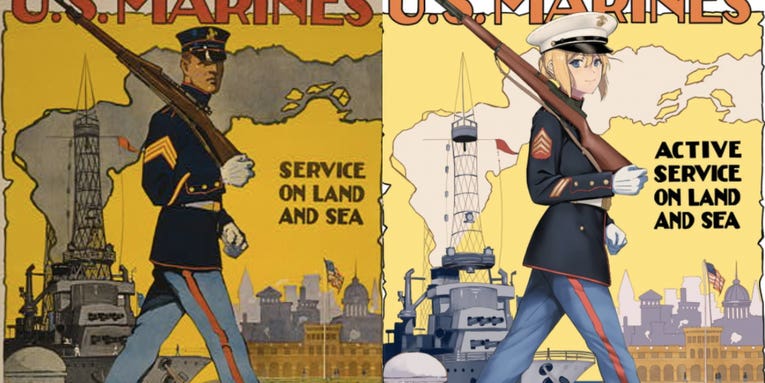 A Marine’s anime-style recruitment posters are going viral