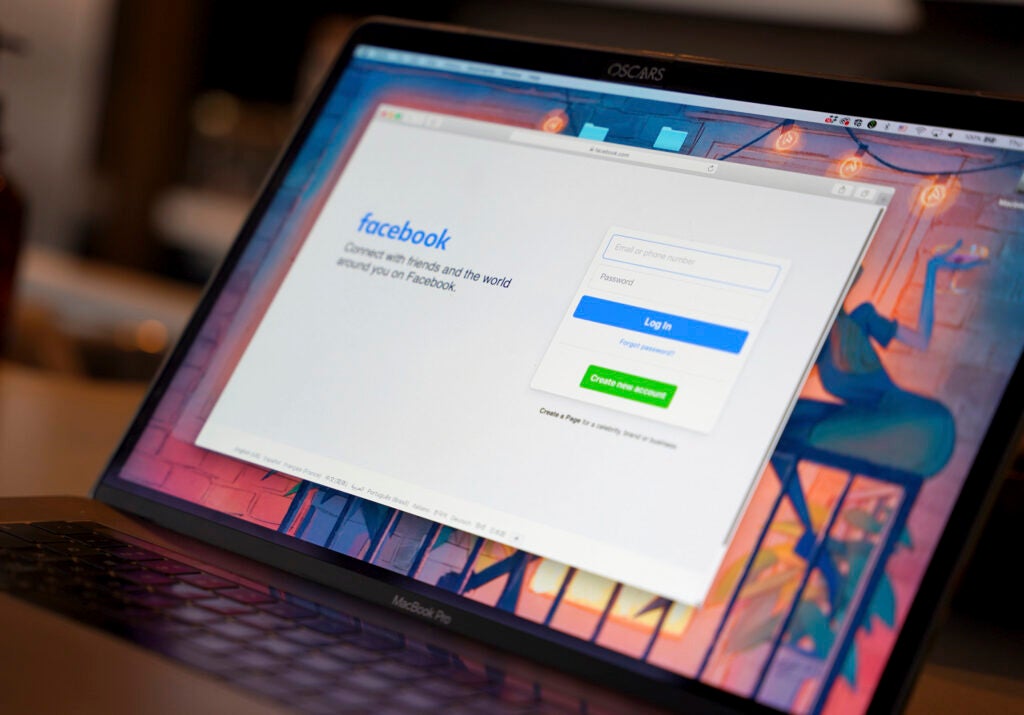 A Facebook login page appears on a computer in Glendale, Calif. on Feb. 3, 2022. Harold Li of the encryption service ExpressVPN says nearly 8 in 10 Americans who are in a relationship share passwords across nearly every digital platform. (AP Photo/Paula Munoz)