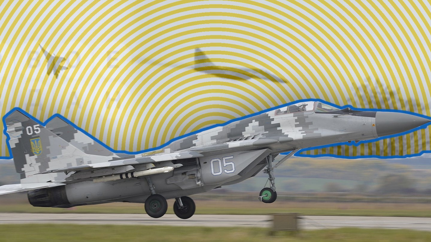 A Ukrainian MiG-29 fighter jet. 