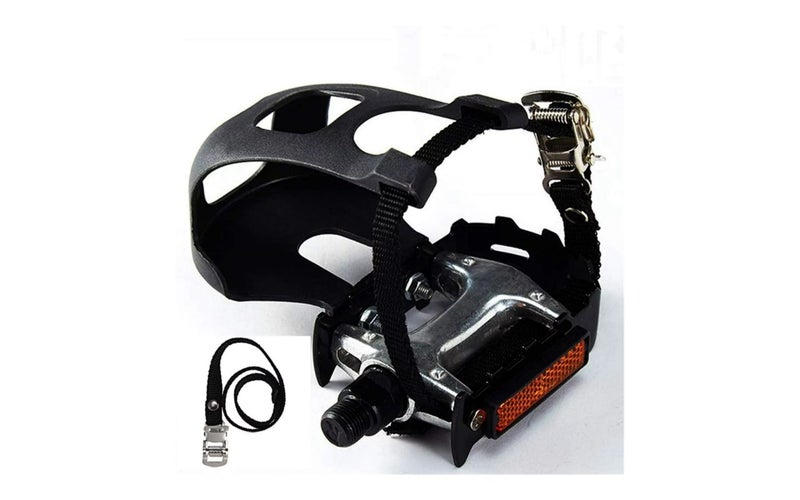 YBEKI cage pedals with toe clips and straps