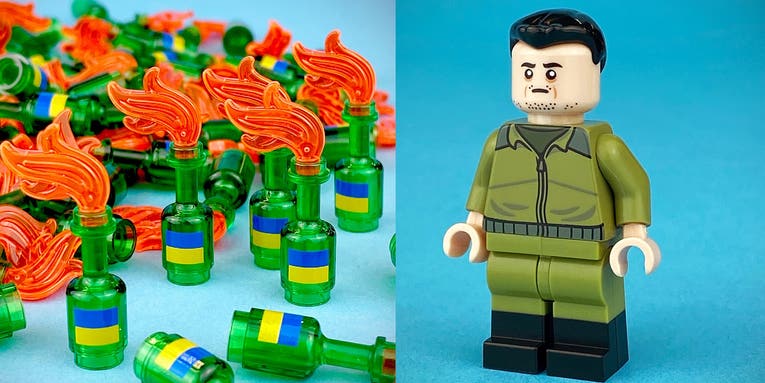 These Molotov cocktail Legos raised more than $16,000 for medical aid to Ukraine