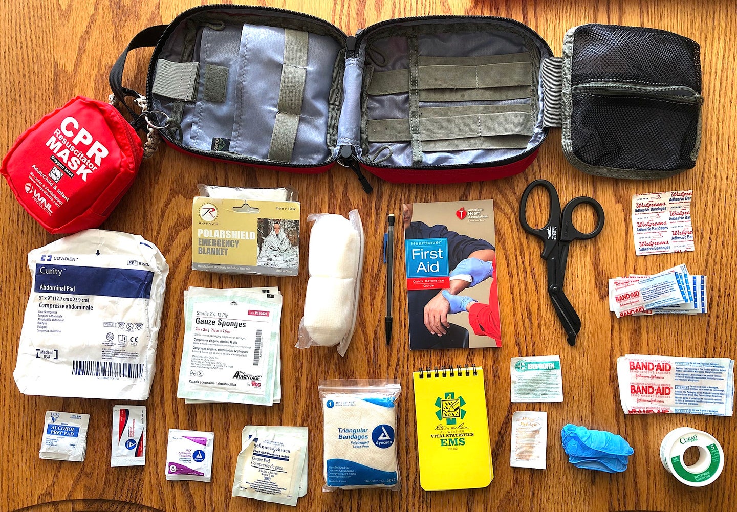 A homemade first aid kit.