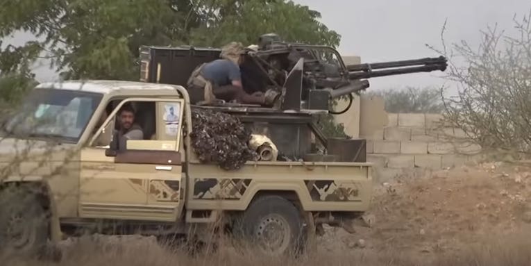 A Toyota truck with a massive Gatling gun that fires 6,000 rounds a minute has surfaced in Yemen