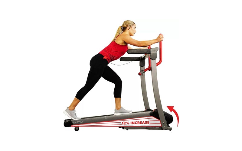 Sunny Health & Fitness Folding Electric Treadmill with Auto Incline