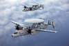 E-2D Advanced Hawkeye aircraft conduct a test flight near St. Augustine, Fla.
