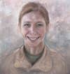 Portrait painting created for a conference room display at the Commuication Operations office for head quarters Marine Corps (HQMC) on Nov. 27, 2017. The drawing dipictes Major Meagan McClung a public affairs officer who was killed in action on Dec. 6th 2006 in Ramadi, Iraq while conducting combat operations.  (U.S Marine Corps illustration by Sgt. Elize McKelvey)
