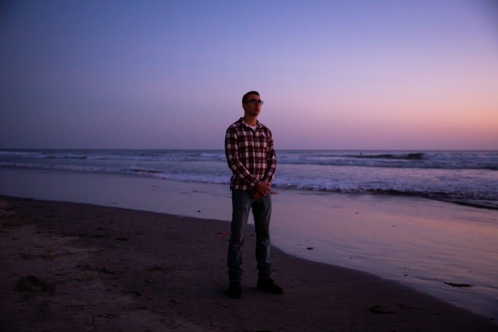 Noah Smith in Oceanside, CA., on Monday, March 14, 2022. (Jenna Schoenefeld for ProPublica)