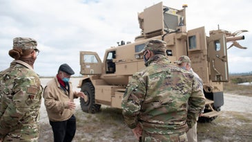 MRAPs with lasers and robotic arms will help the Air Force handle bombs on the flight line