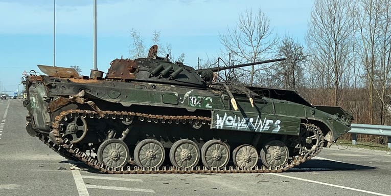 ‘Red Dawn’ hits Ukraine after destroyed Russian armor gets tagged with ‘Wolverines’