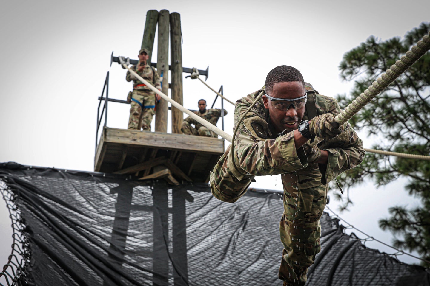 Army soldier on Confidence Course