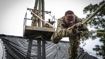 Army soldier on Confidence Course