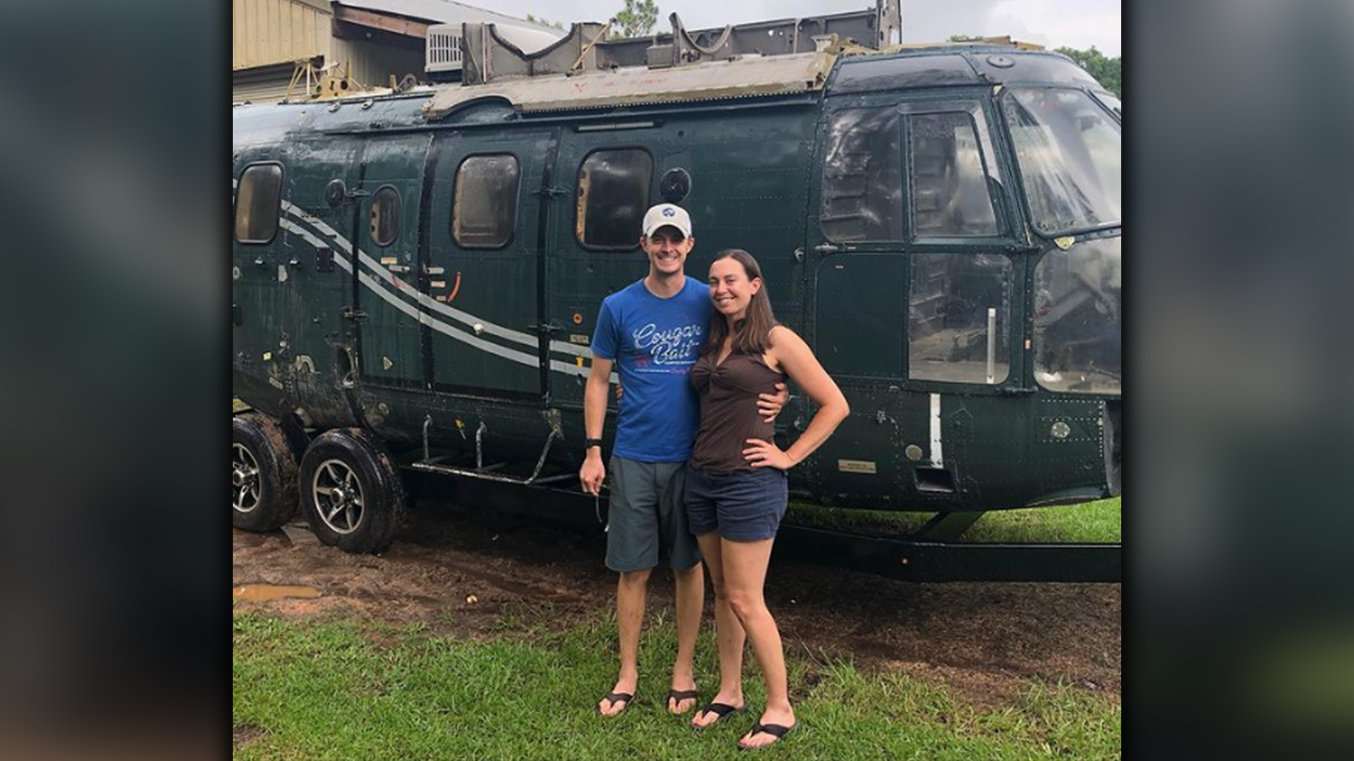 A helicopter flown in Afghanistan is now a military couple’s camper