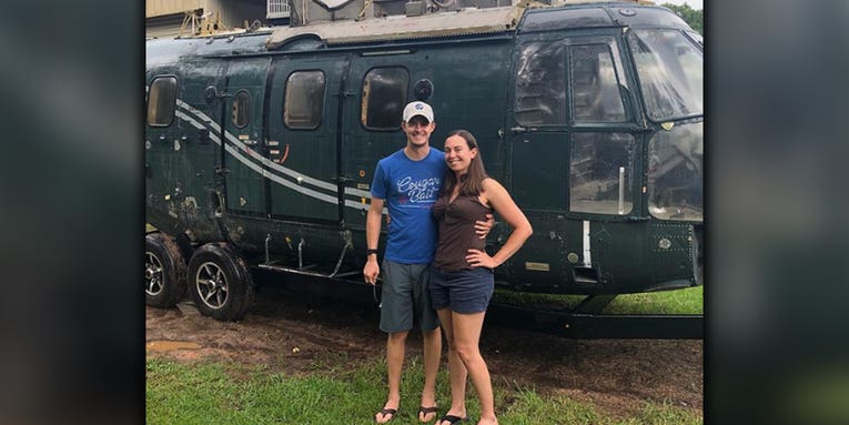 A helicopter flown in Afghanistan is now a military couple’s camper