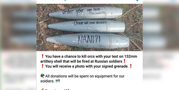 Ukrainians are putting paid messages on artillery rounds fired at Russian soldiers