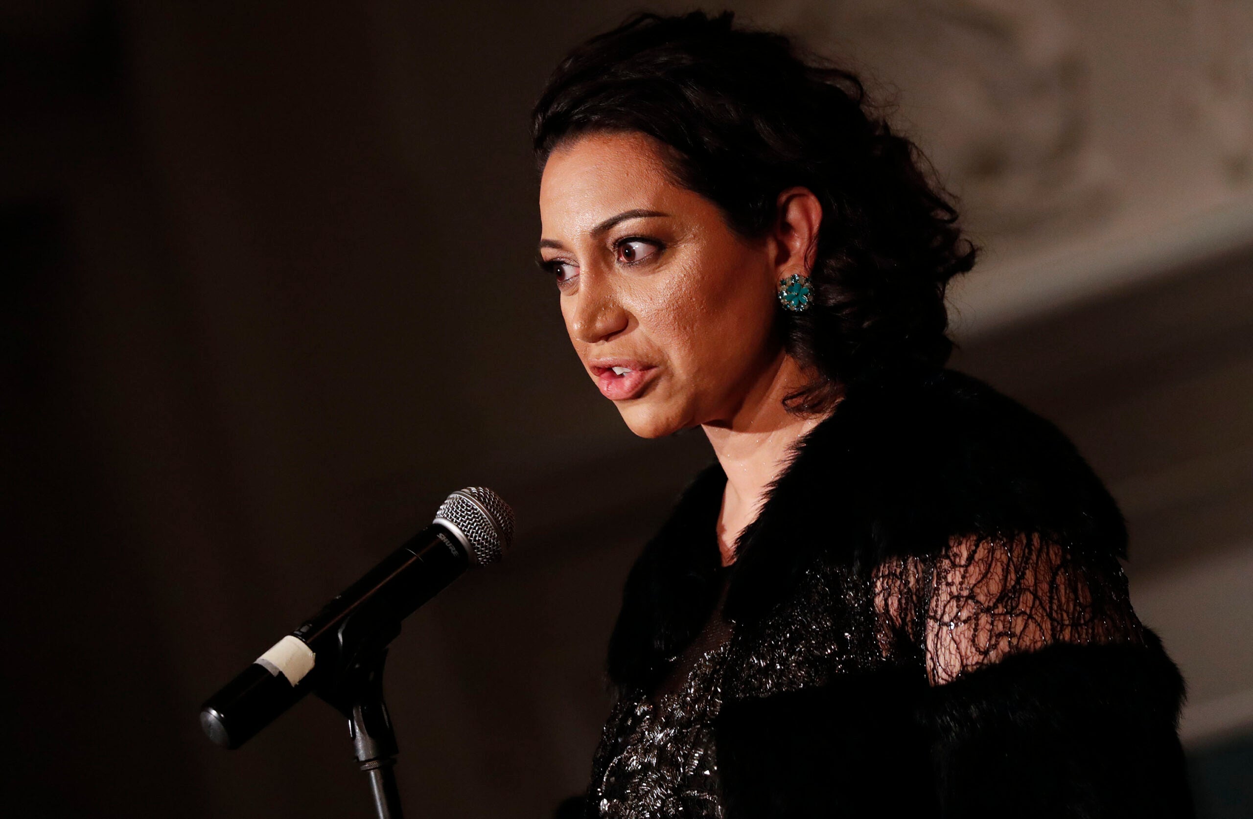 WASHINGTON, DC - JANUARY 20: Assal Ravandi, Founder &amp; CEO, The Academy of United States Veterans Foundation, speaks during the 3rd Annual Vetty Awards at The Mayflower Hotel on January 20, 2018 in Washington, DC.  (Photo by Paul Morigi/Getty Images)