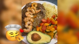 This Marine made a gourmet surf-and-turf meal in his barracks